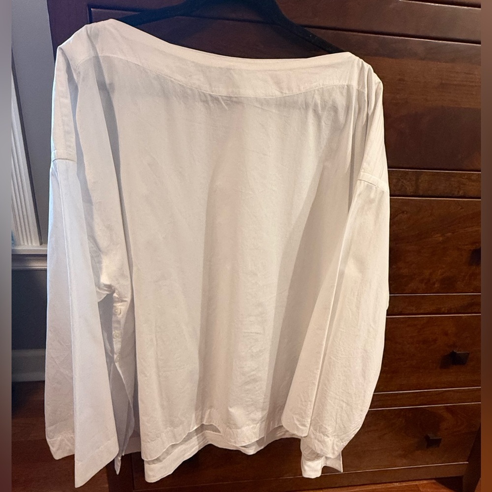 J. Crew Ciel White Regenerative Cotton Top